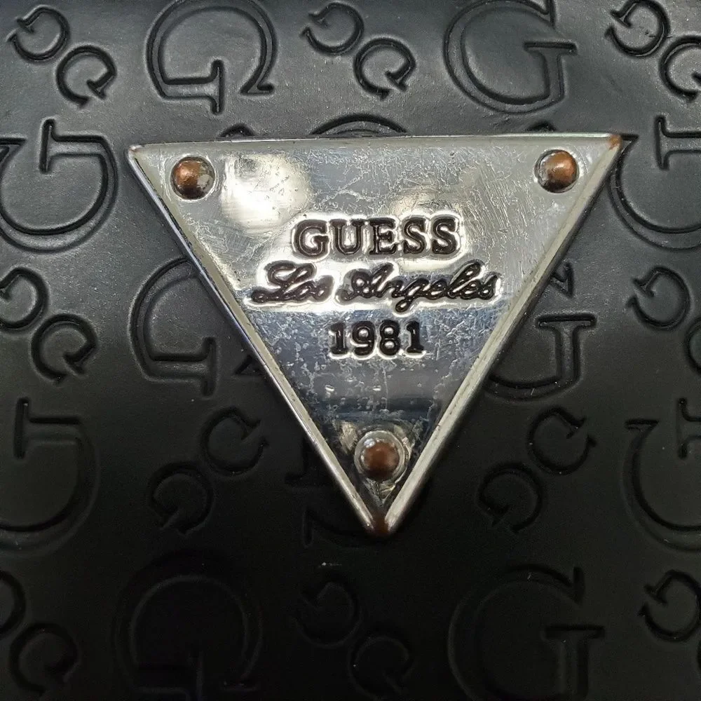 Guess black zip wallet